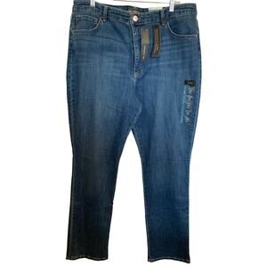 Lee Classic straight leg relaxed high rise instantly slimming jeans 18 Tall NEW